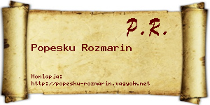 Popesku Rozmarin névjegykártya